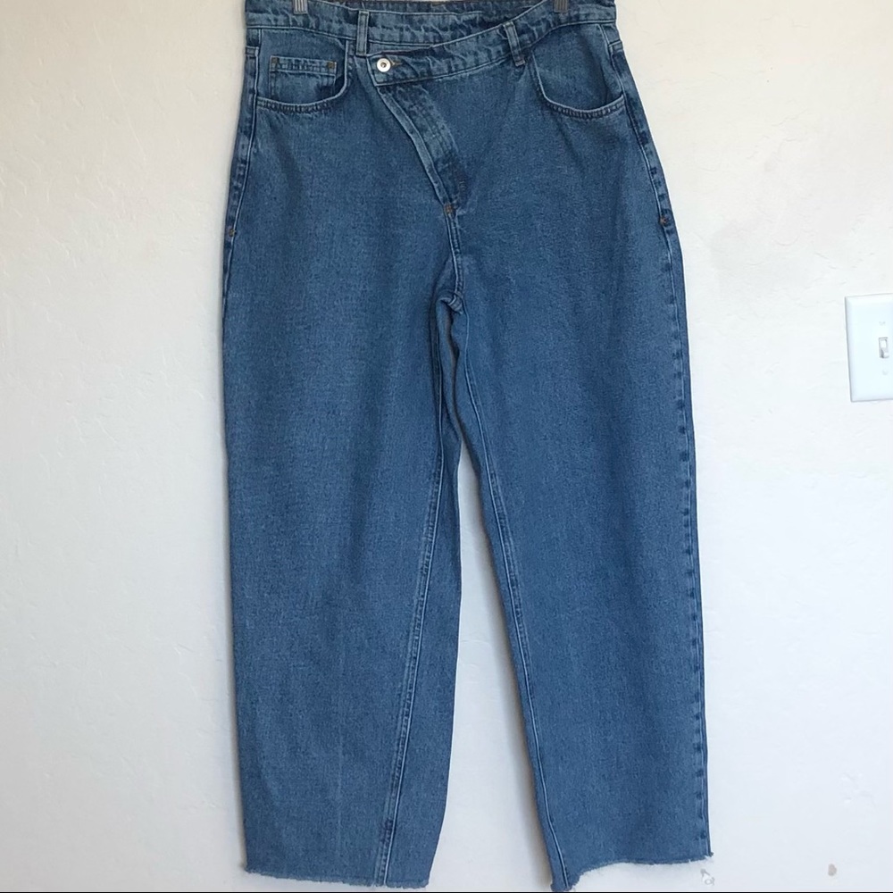 Collusion Criscross Waist Baggy Jeans Sz 34